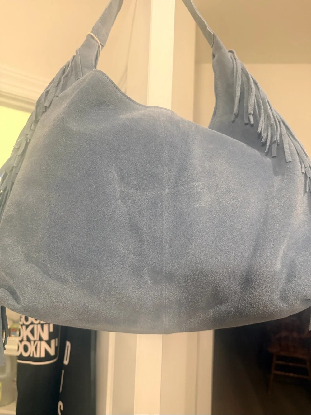 Haute Hippie Light BlueSuede Hobo Bag